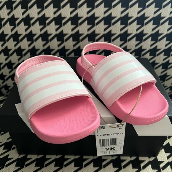 Adidas adilette Estrap Toddler Swimming Slides- Size 9K - Picture 2 of 7